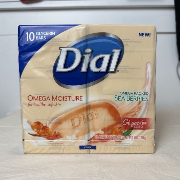 Dial Omega Moisture Sea Berries Glycerin Bar Soap Healthy & Soft Skin PACK OF 10